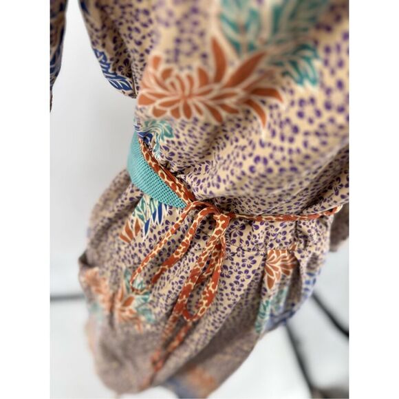 Anthropologie Corey Lynn Calter Floral Print Belted Fluttering Obi Dress Size 6 - Picture 9 of 12